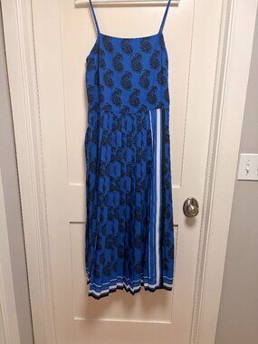 Banana Republic Blue Paisley Pleated Dress